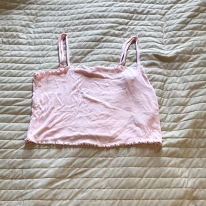 Pink Ribbed Tank Top from Garage